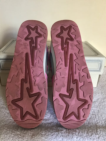 BAPE STA * A BATHING APE  FOOT SOLDIER WHITE WITH PINK GREY TRIM  TRAINERS SIZE 10 / 44.5