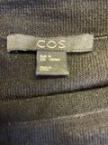 BRAND NEW COS BLACK 100% WOOL WRAP ACROSS FASTEN CARDIGAN SIZE M