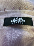 WHISTLES MAUVE BEAD TRIMMED SILKY FINE KNIT TOP SIZE M