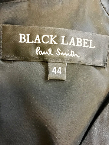 PAUL SMITH BLACK LABEL BLACK SILK EMBELLISHED TRIM OCCASION DRESS SIZE 44 UK 12