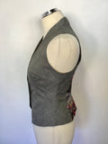 BRAND NEW TED BAKER GREY PRINCE OF WALES CHECK WAISTCOAT & TROUSER SUIT SIZE 1 UK 10