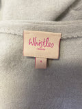 WHISTLES PALE DUCKEGG CASHMERE & SILK TRIM CARDIGAN SIZE 1 UK 8