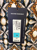 BRAND NEW MARKS & SPENCER BLACK & MULTI COLOURED PANEL LONG SLEEVE SHIFT DRESS SIZE 14
