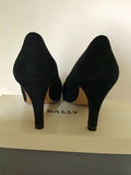 BALLY BLACK SUEDE HEELED COURT SHOES SIZE 4.5/37.5