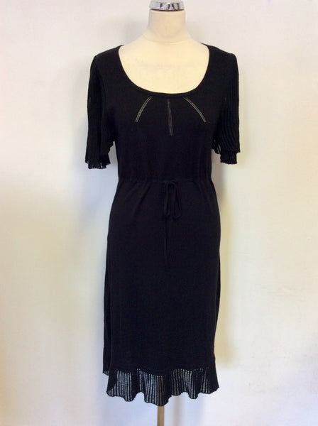 NOA NOA BLACK SHORT SLEEVE KNIT DRESS SIZE S