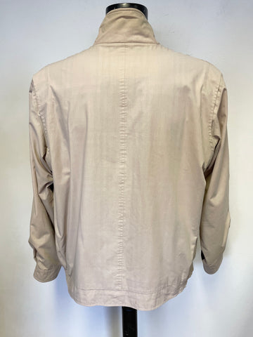 VINTAGE BURBERRY BEIGE LINED COTTON ZIPPED UP CASUAL JACKET SIZE M