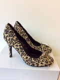 BRAND NEW OFFICE BLACK & CAMEL LEOPARD PRINT HEELS SIZE 7.5/41