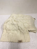 UGG IVORY CABLE KNIT HAT & SCARF SET