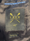 CREW CLOTHING CO NAVY BLUE COTTON & LINEN BLEND JACKET SIZE 42