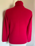 PURE COLLECTION RED 100% CASHMERE POLO NECK JUMPER SIZE UK 10/12