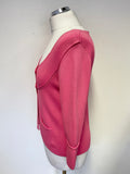 BETTY BARCLAY PINK SCOOP NECKLINE 3/4 SLEEVED CARDIGAN SIZE 10