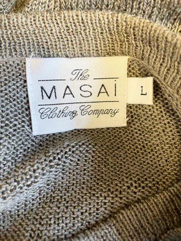 MASAI CLOTHING COMPANY BEIGE LINEN BLEND CARDIGAN SIZE L