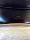 LAURO ALESSANDRINI BLACK & BEIGE TRIM SHOULDER BAG