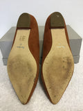 BODEN MUSTARD SUEDE SCALLOPED EDGE FLATS SIZE 6/39