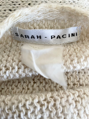 SARAH PACINI IVORY CROPPED LONG SLEEVE JUMPER SIZE S