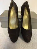 BRAND NEW PETER KAISER BROWN NUBUCK LEATHER HEELS SIZE 4/37