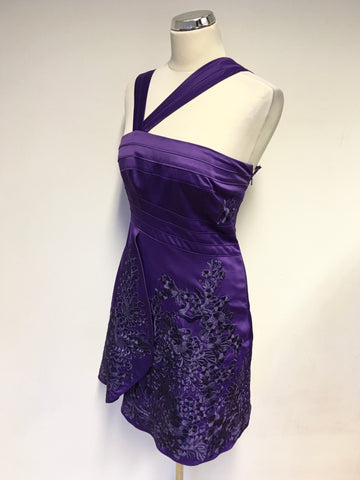 KAREN MILLEN PURPLE EMBROIDERED SPECIAL OCCASION DRESS SIDE 10