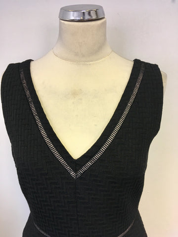 REISS NELLY BLACK FIT & FLARE DRESS SIZE 10