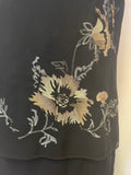 NITYA BLACK EMBROIDERED LONG SKIRT & SLEEVELESS TOP SET SIZE 46 UK 18