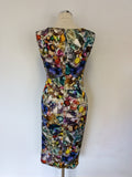 PHASE EIGHT MULTI COLOURED JEWEL PRINT SLEEVELESS DRESS SIZE 10