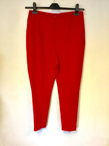 LK BENNETT RED CIGARETTE PANTS SIZE 10 EX SAMPLE