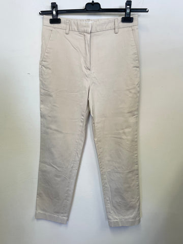 TOAST CREAM COTTON CROPPED TROUSERS SIZE 8