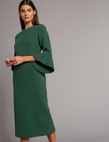 BRAND NEW MARKS & SPENCER GREEN FLARE SLEEVE PENCIL DRESS SIZE 12