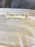 WHISTLES WHITE & GREY OMBRÉ 3/4 SLEEVE SCOOP NECKLINE DRESS SIZE 12