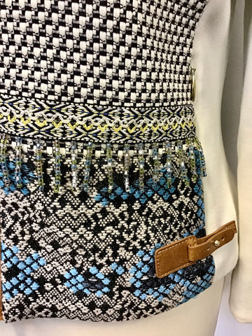 SPORTALM NEELA WHITE WITH CONTAST FABRIC WITH BEADING & EMBROIDERY SIZE 10