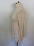 MASSIMO DUTTI CREAM SILK & CASHMERE V NECK JUMPER SIZE 12