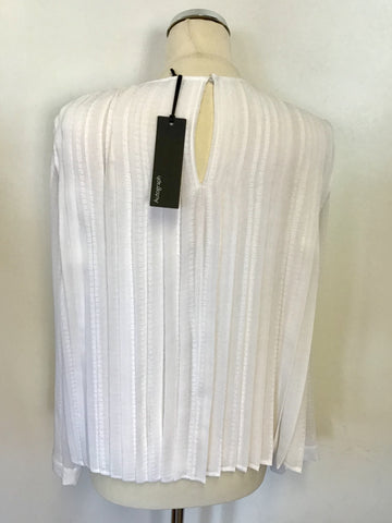 BRAND NEW MARKS & SPENCER AUTOGRAPH WHITE PLEATED TOP SIZE 10