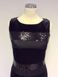 BRAND NEW LIBRA BLACK VELVET,SATIN & SEQUIN TRIM COCKTAIL DRESS SIZE 8