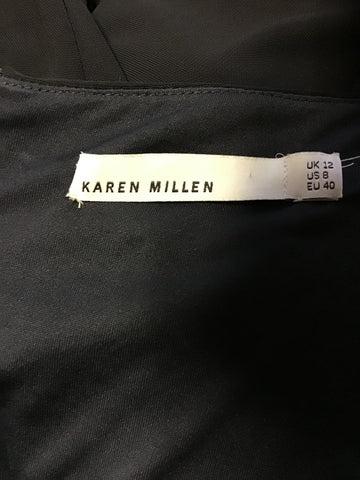 KAREN MILLEN BLACK 3/4 SLEEVE PENCIL DRESS SIZE 12