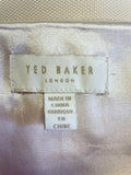 TED BAKER TARREN CREAM & MULTI COLOURED FLORAL PRINT FIT & FLARE DRESS SIZE 2 UK 10/12