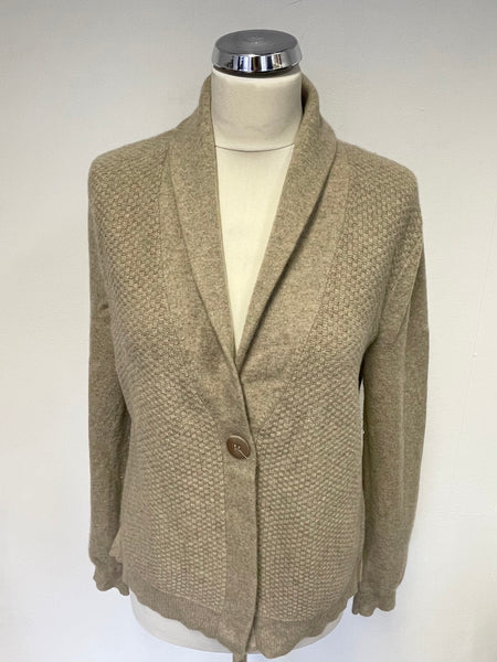 JOHN LEWIS CAMEL PURE CASHMERE CARDIGAN SIZE 14