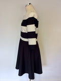 COAST BLACK & WHITE STRIPE SPECIAL OCCASION DRESS SIZE 16