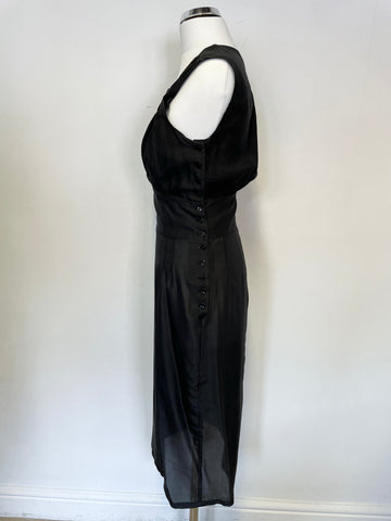MULBERRY BLACK SILK SLEEVELESS DRESS SIZE 10