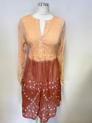 RAND NEW STELLA FOREST BLUSH WITH SILVER LUREX THREAD COTTON DRESS SIZE 38 UK 10