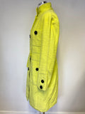 BETTY BARCLAY COLLECTION CITRUS YELLOW COTTON KNEE LENGTH COAT SIZE 14