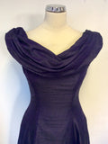 VINTAGE MONSOON TWILIGHT PURPLE SILK EVENING/ OCCASION  DRESS SIZE 12 FIT UK 10