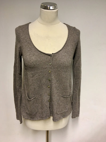WHITE STUFF WILD MUSHROOM SCOOP NECK CARDIGAN SIZE 10