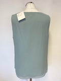 BRAND NEW GRAY & OSBORNE SAGE GREEN SEQUINNED JACKET , TOP & TROUSER SUIT SIZE 16