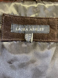 LAURA ASHLEY BROWN SUEDE 3/4 SLEEVE POPPER FASTEN DRESS SIZE 14
