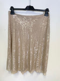 JIGSAW NUDE SILK LINED SEQUINNED SKIRT SIZE 10