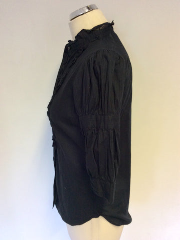 LEVI STRAUSS & CO BLACK COTTON SHORT SLEEVE SHIRT SIZE S