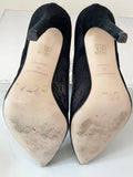 KAREN MILLEN BLACK LACE & LEATHER TRIM SPECIAL OCCASION HEELS SIZE 6/39