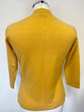 BRORA PURE CASHMERE MUSTARD 3/4 SLEEVE CARDIGAN SIZE 8