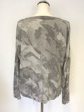 OUI GREY CAMOUFLAGE JEWEL TRIM DRAWSTRING TIE JUMPER SIZE 16
