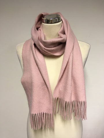 BILLY & GRUFF BABY PINK 100% CASHMERE FRINGED SCARF