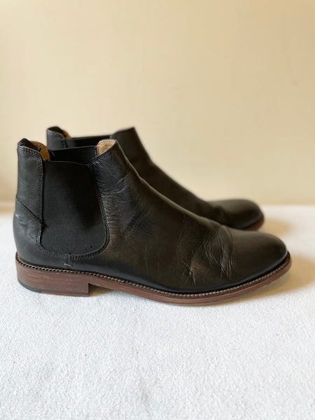BEN SHERMAN BLACK LEATHER CHELSEA BOOTS SIZE 9.5/44
